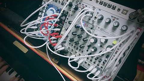 Piano and my little drum system of Eurorack（Euclidean Circles and Pico DRUMS and so on）