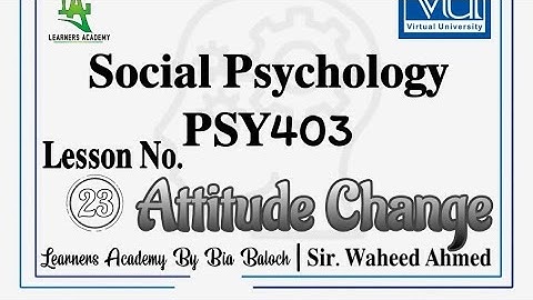 Social Psychology PSY403 VU Urdu | Lecture No. 23 | Learners Academy By Bia Baloch