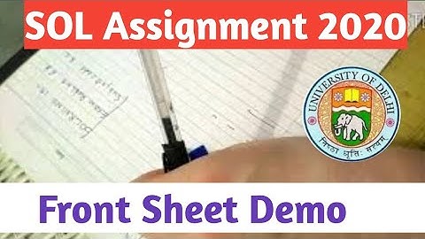 SOL ASSIGNMENT FRONT SHEET || SOL ASSIGNMENT FRONT SHEET KAISE BANAYE || Sol assignment front page