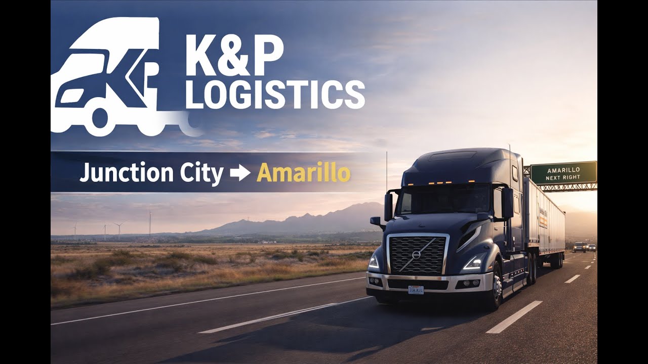 ATS Timelapse | K&P Logistics | Junction City (KS) → Amarillo (TX) (534 mi)