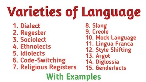 Varieties of Language in Sociolinguistics | Varieties of Language in Linguistics| Language Varieties