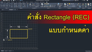 autocad 2022 คำสั่งวาดสี่เหลี่ยม Rectangle (แบบกำหนดค่า)