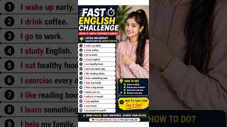 Fast English Challenge ⚡ Repeat 15 Simple Sentence #dailyenglish #learnenglish #speakenglish