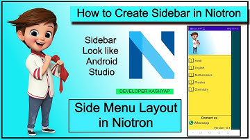 How to Create Sidebar ( Side menu layout) in Niotron.