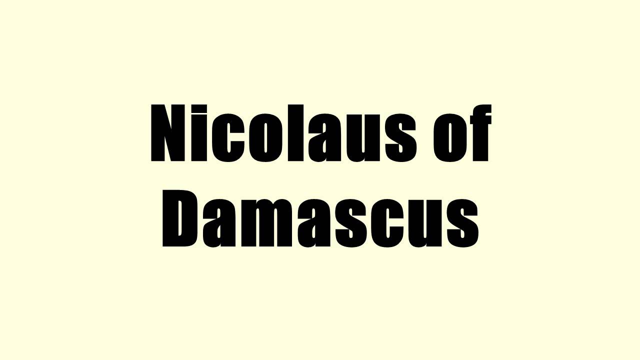 Nicolaus of Damascus YouTube