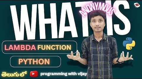 Lambda function in python | Anonymous functions in python | #lambda #anonymous#pythontutorialtelugu