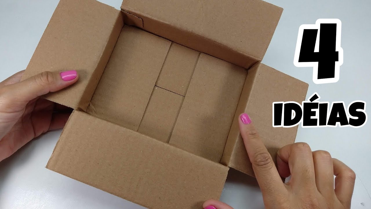 4 IDÉIAS FABULOSAS COM CAIXA DE PAPELÃO 💖 - YouTube