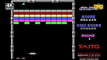 Arkanoid (1986) Gameplay | 15 Minutes of Classic Brick-Breaking in Stunning 4K Resolution
