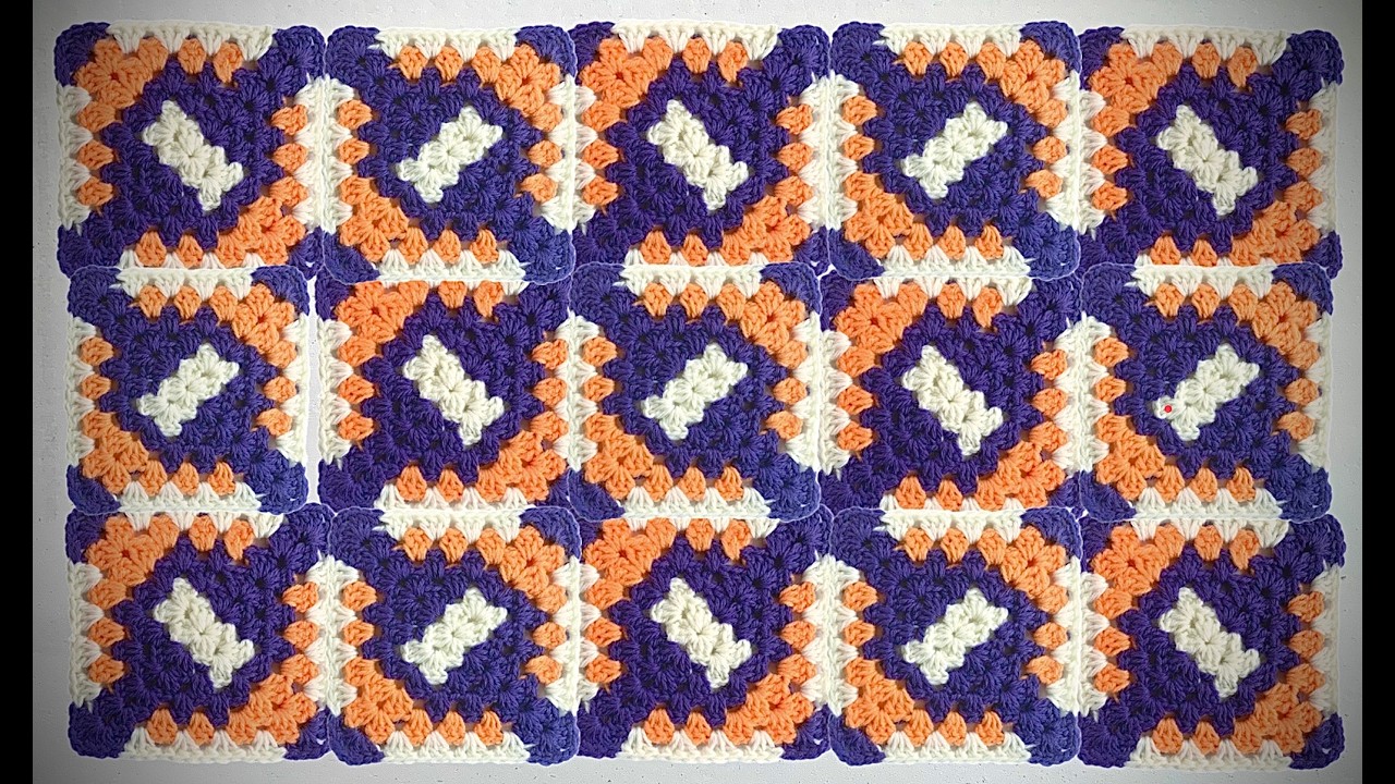 Grannymuster 6 Runden für Decken & Flächen#häkeln #petraperle #grannysquare #granny#crochet#diy
