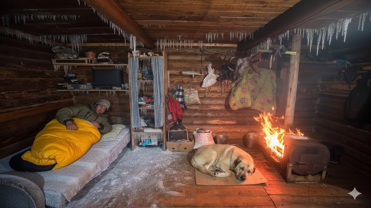 Trapped in a Deadly -45°C Blizzard ❄️ Alone in an Off-Grid Wooden Cabin | Wolves Outside