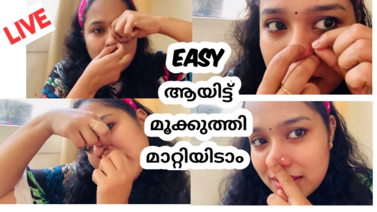 ▶️© LIVE!!പുതിയ മൂക്കുത്തി 💍// How To Change Nose pin Easily