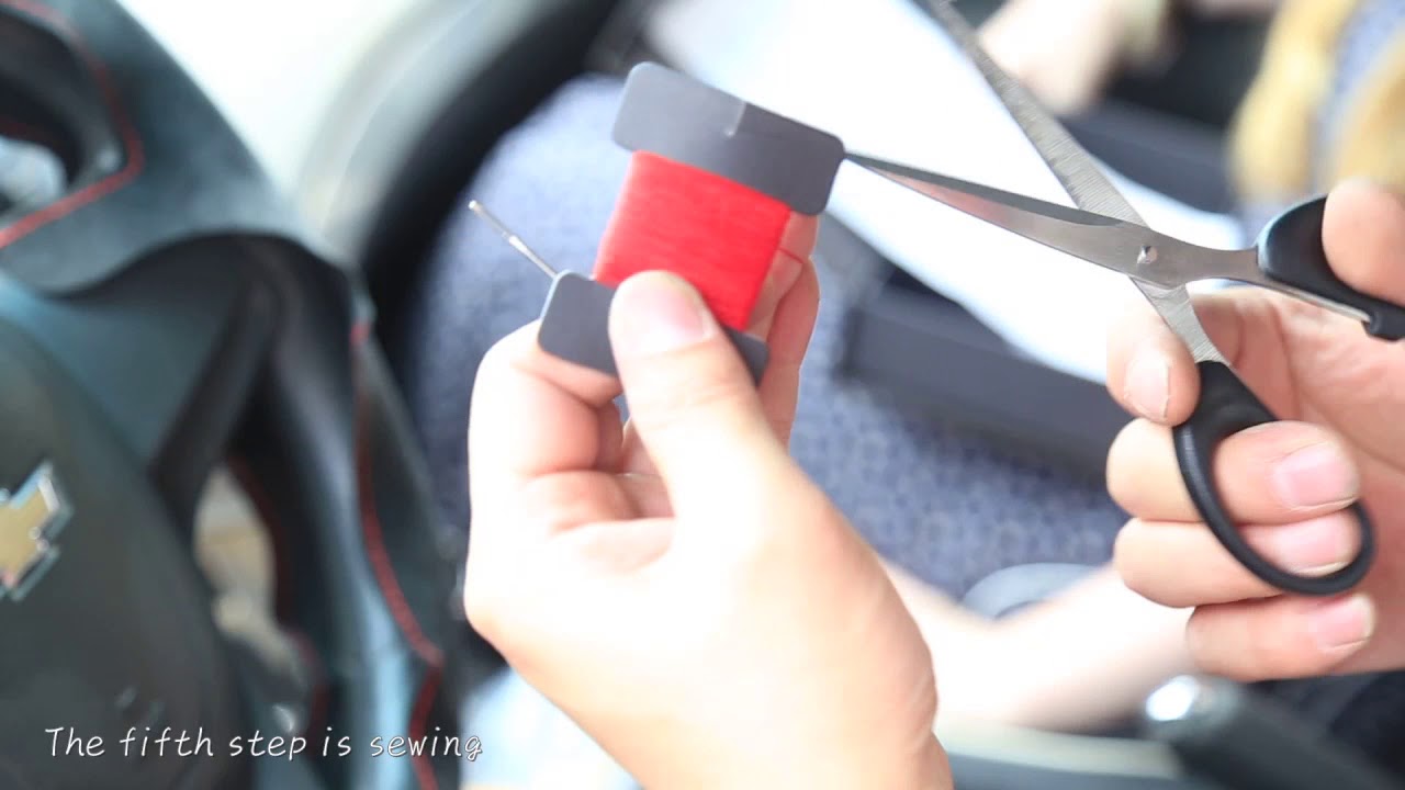How to stitch customized steering wheel cover? YouTube