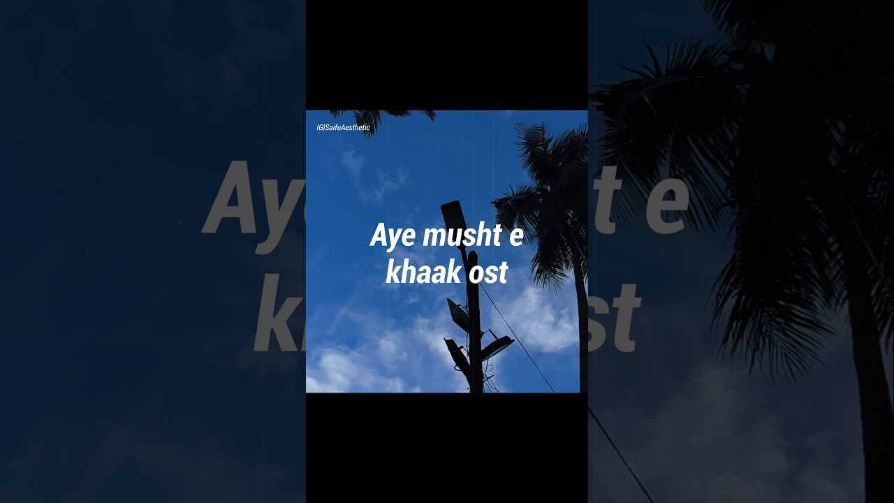 Aye musht e khaak ost ❤️‍🩹😫• Aesthetic video • Urdu lyrics status •
