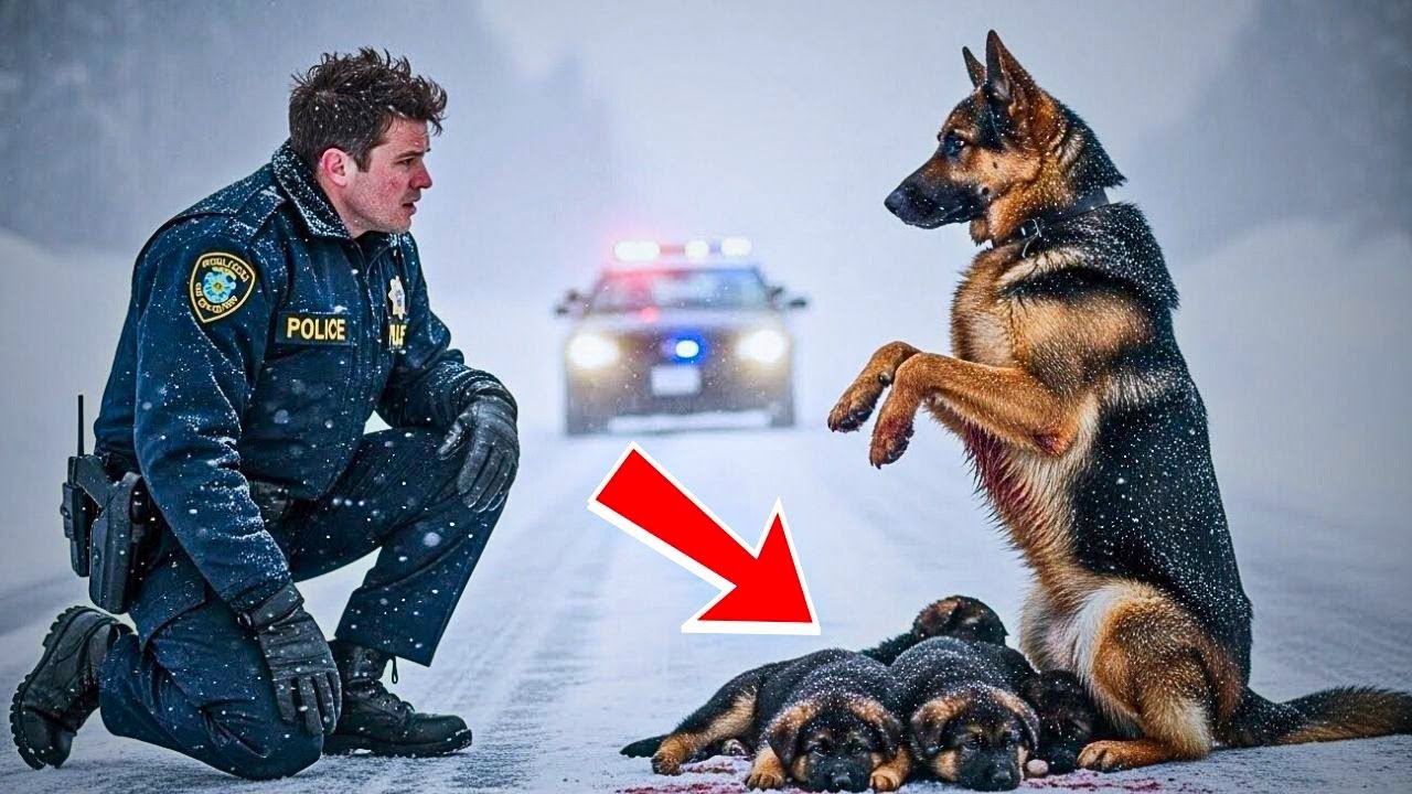 Wounded German Shepherd Begged an Officer to Save Her Dying Pups —The Ending Will Warm Your Heart