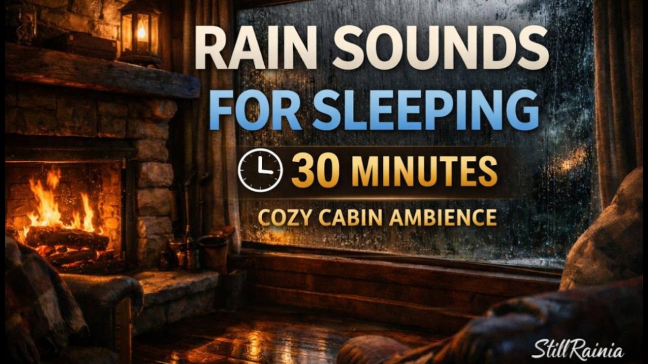 Rain Sounds for Sleeping 🌧️ 30 Minutes – Cozy Cabin Ambience