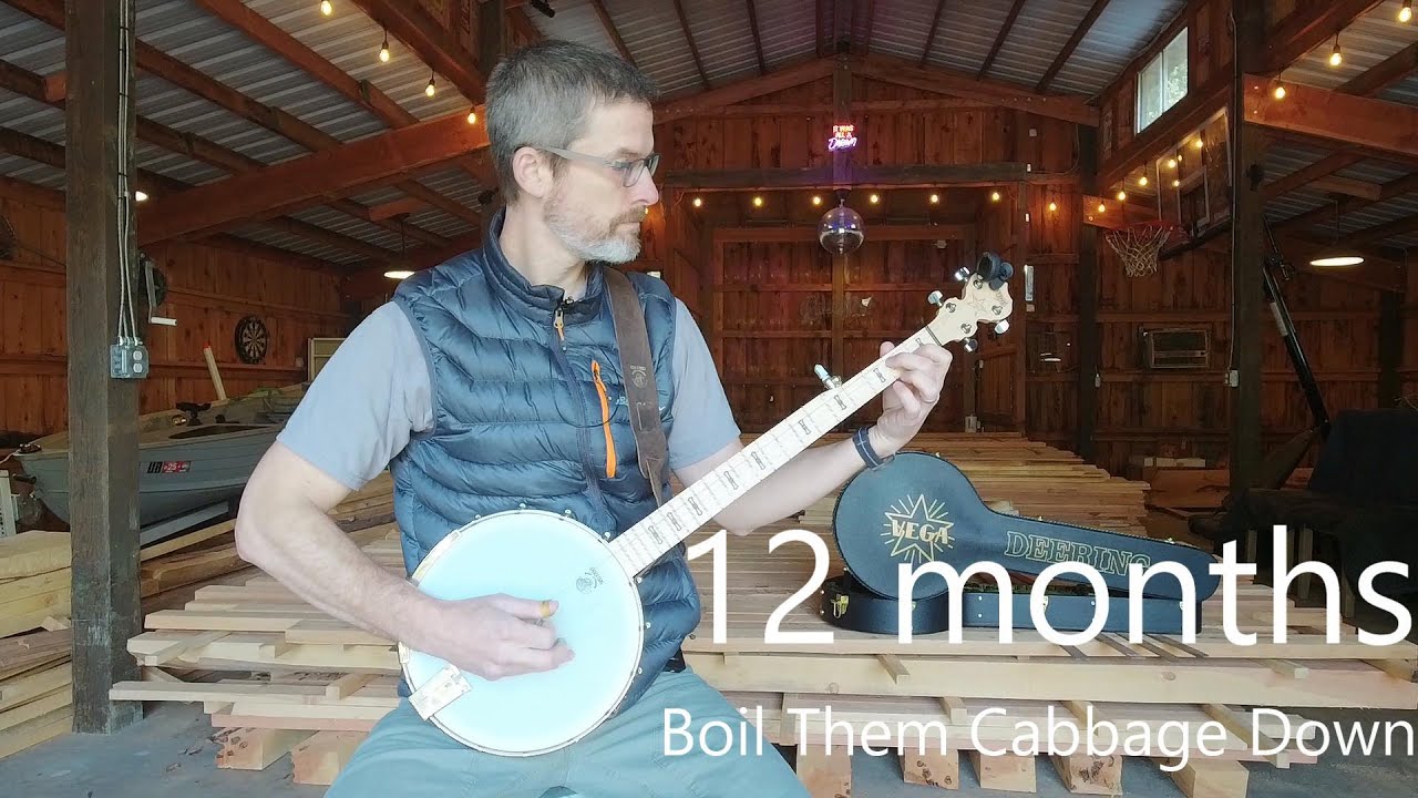 Adult Beginner Banjo Student 1 Year Progress Boil Them Cabbage Down