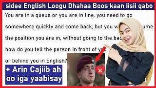 Sidee English Loogu Dhahaa Boos Kaan Iisii Qabo + Arin Cajiib Ah