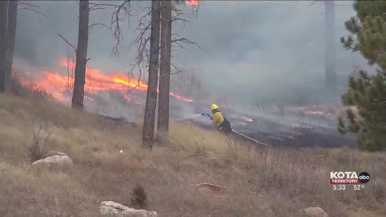 Rapid City firefighters battle multiple grass fires on Skyline drive