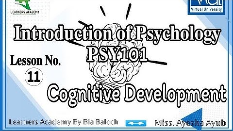 Introduction to Psychology PSY-101 VU | Lecture No. 11 | Learners Academy By Bia Baloch