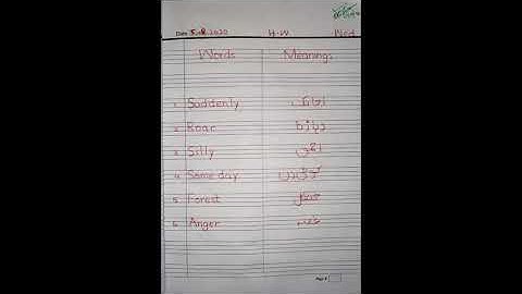 Haseeb Academy - Class II - English , "A Lion and A Rat" , Words/Meanings (05-08-2020)