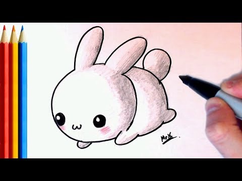 How to Draw Simple Cute Bunny - Step by Step Tutorial - YouTube