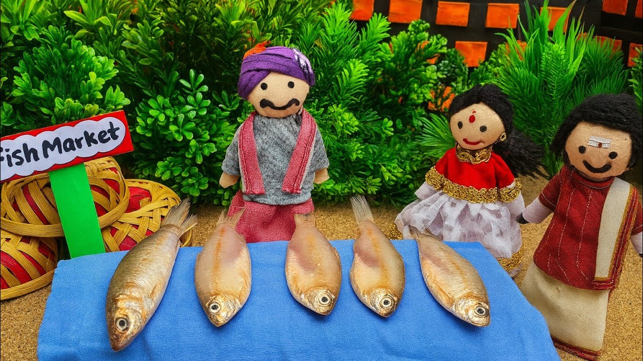 Miniature Fish Curry 🐟🍲 | Puppet Show Telugu Style | Tiny Cooking Mini Food