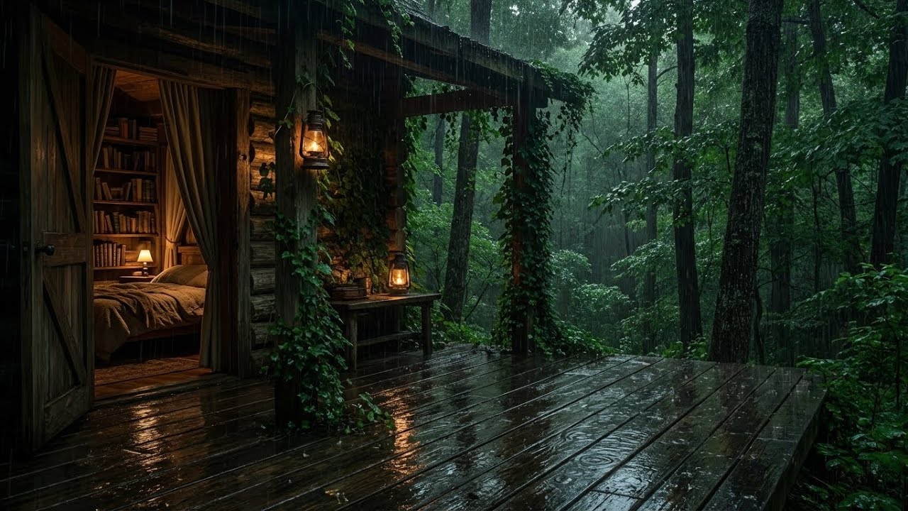 Бесконечное спокойствие | Дождевое пианино для сна | Темная лесная гавань | Больше никакой тревоги 🌿