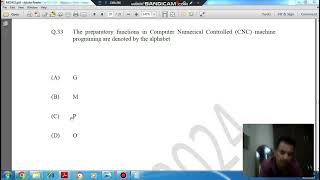 gate 2024 Mechanical Engineering (ME) Q 33