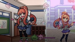 Fnf Copycat But Its Pixel And Normal Monika