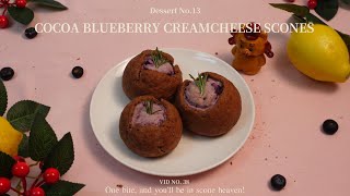 Cocoa Blueberry Creamcheese Scones-Easy Scone Recipe with Blueberry  Filling