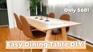 DINING TABLE DIY | HOW TO BUILD A DINING TABLE | DIY KITCHEN TABLE | HOW TO BUILD A TABLE |UNDER $60