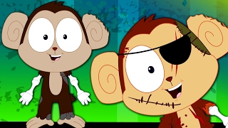 Five Little Monkeys Scary Halloween Nursery Rhymes For Kids
