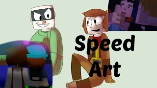 Speed Art - Magnugaard, Lukesse, and Jetra (Minecraft: Story Mode Speed Art)