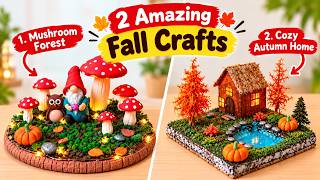 🍄 2 Amazing Fall Crafts! 🍁 | Easy Miniature DIY#FallCrafts #AutumnDIY #MiniatureDIY