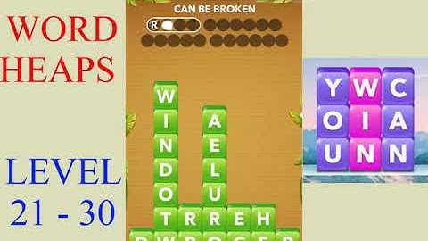 Word Heaps Level 21 - 30 | All Answers | Walkthrough