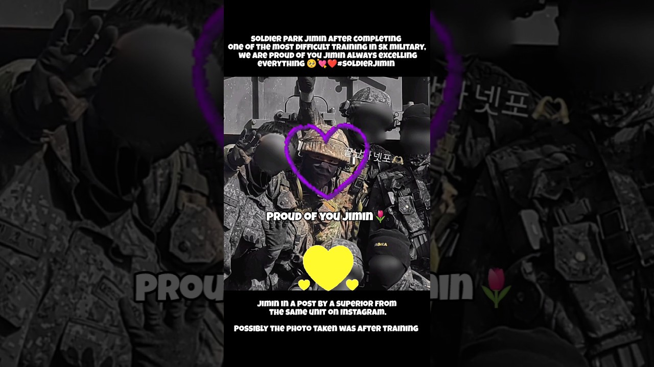 soldier park jimin after completing one of the most difficult training in sk military 👏 