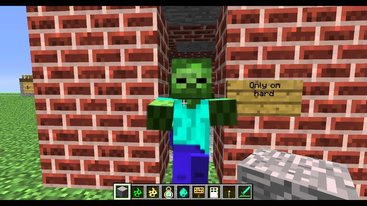 Minecraft 12w06 Snapshot Zombies breaking door YouTube
