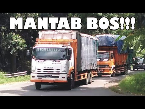 KUMPULAN TRUCK HINO FUSO ISUZU TRONTON MUATAN SUPER BERAT NANJAK DI TIKUNGAN TIMEZ