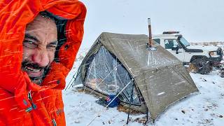 -12°C Blizzard Survival: 2 Nights in a Hot Tent