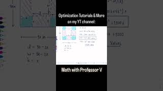 Optimization Tutorials—Clear STEP BY STEP Explanation! #mathwithprofessorv #calculus  #optimization