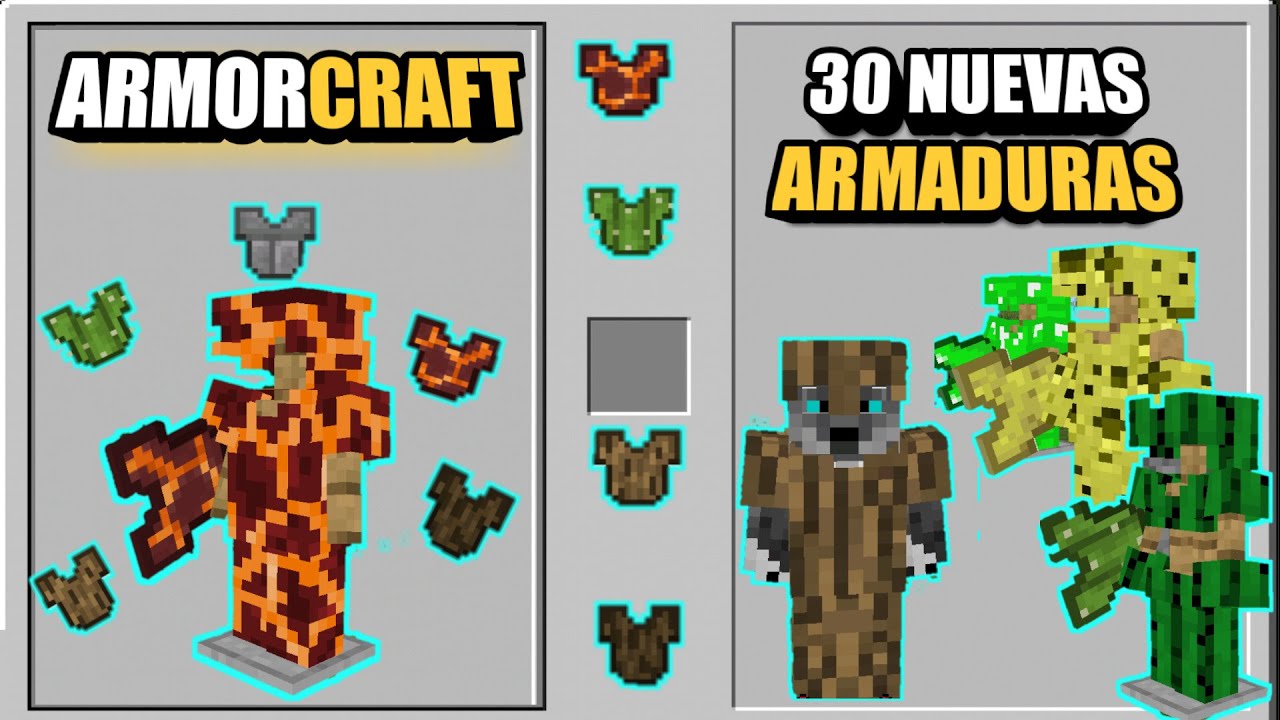 👉 30 nuevas ARMADURAS para Minecraft PE 1.14 / Addon 1.16.0.67 - YouTube