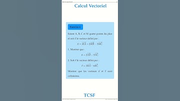 Exercice 4 Serie 2 Cours Le Calcul Vectoriel TCS Maths space2study