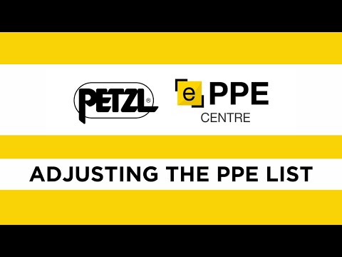 Petzl ePPEcentre - Adjusting the PPE list