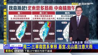 最新》東北季風續控場! 北東雲多陰雨 中南暖熱午雨@newsebc
