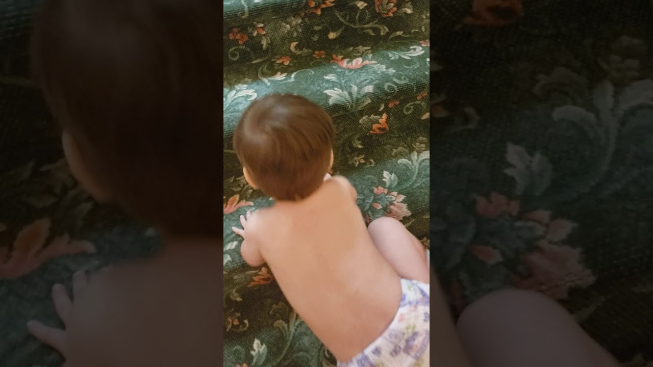exploring the hotel with diaper boy