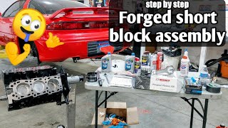 how to rebuild a Forged short block stepbystep (part #1) [ 3000gt vr4 ] 6g72 Twin Turbo