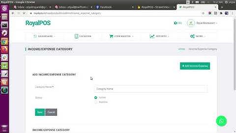 Add Income/Expense Category - RoyalPOS