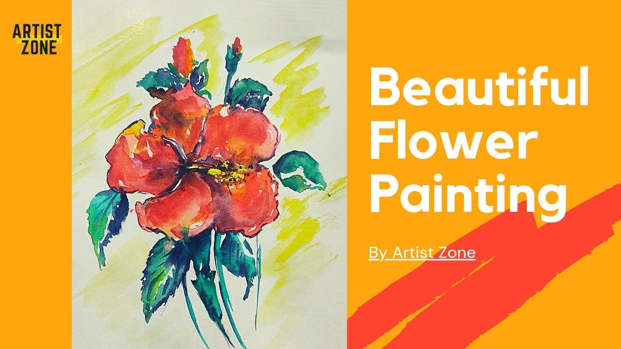 Flower Painting By Watercolours | Watercolour Flowers for Beginners | Artist Zone