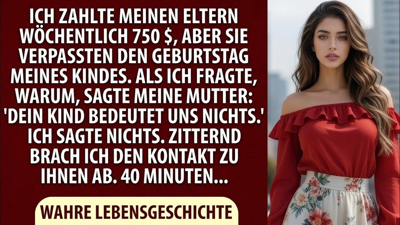 Ich schickte meinen Eltern seit drei Jahren jeden Freitag 750 Dollar, und sie haben nie gefragt, wie es mir geht. Als ich sie am Geburtstag meiner Tochter anrief, um zu fragen, warum sie nicht...