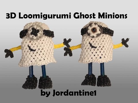 New 3D Ghost Minion - Loomigurumi / Amigurumi - Rainbow Loom - Hook Only - Rubber Band Crochet